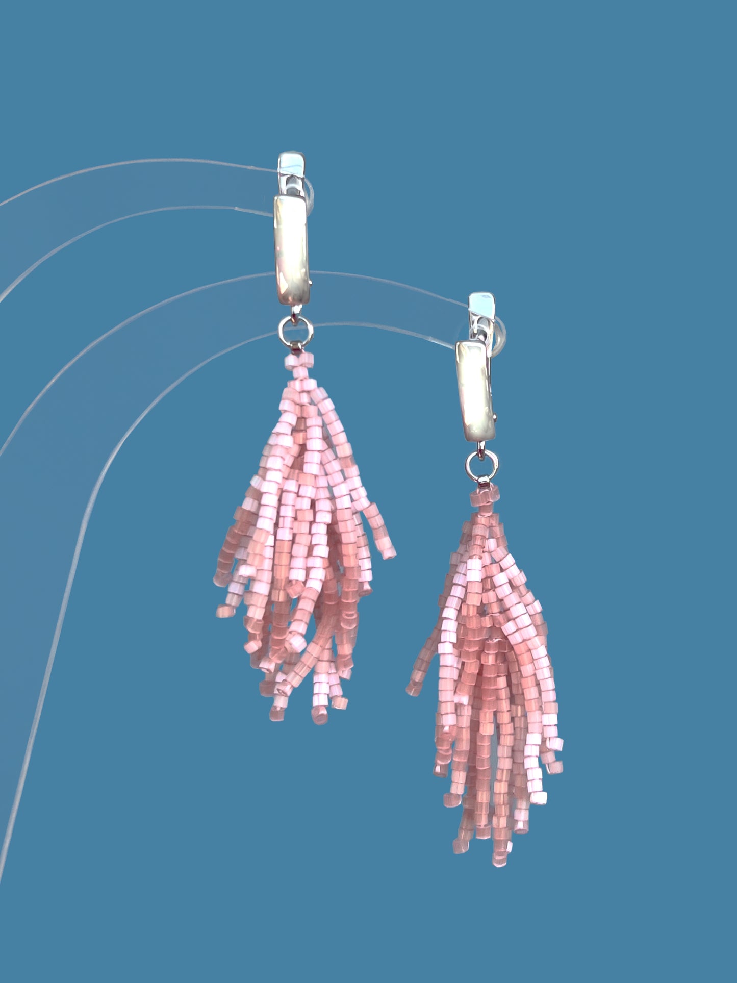 "Alba Blush" Pink Satin Earrings