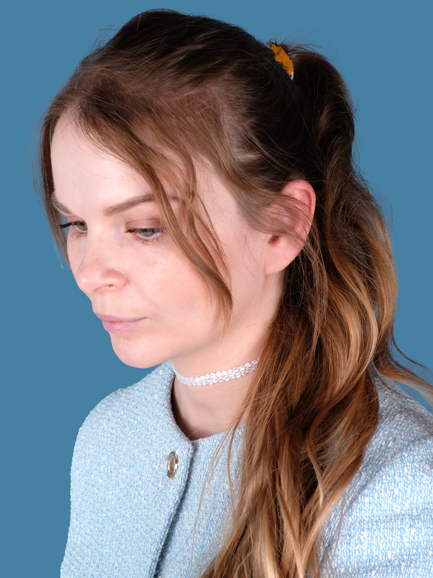 "Crystal Lace" Snowflake White Satin Lace Choker Necklace