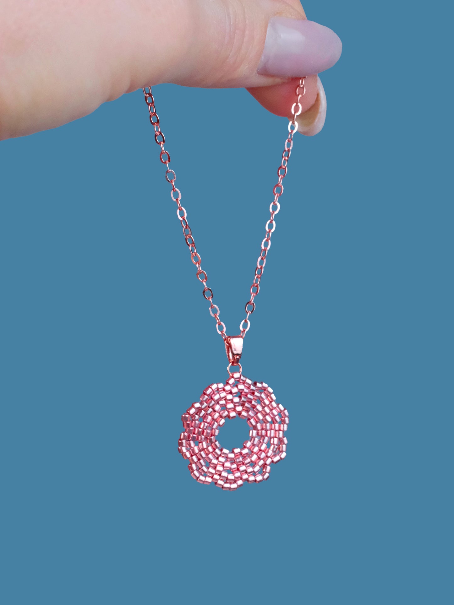 "Fleur Rose Gold" Flower Pendant Necklace