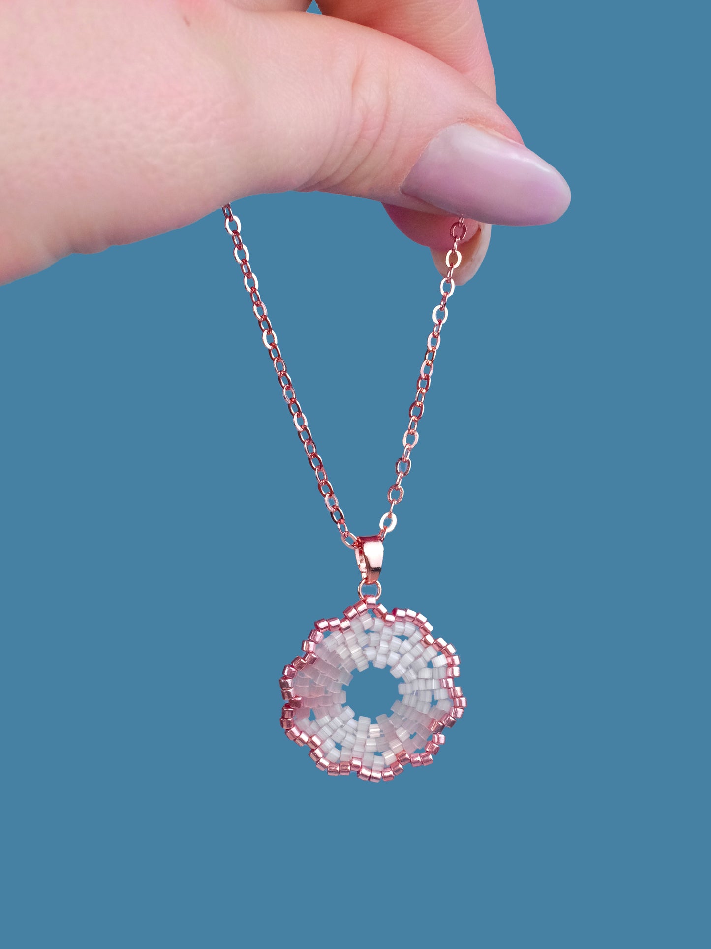 "Fleur Pink" Flower Pendant Necklace