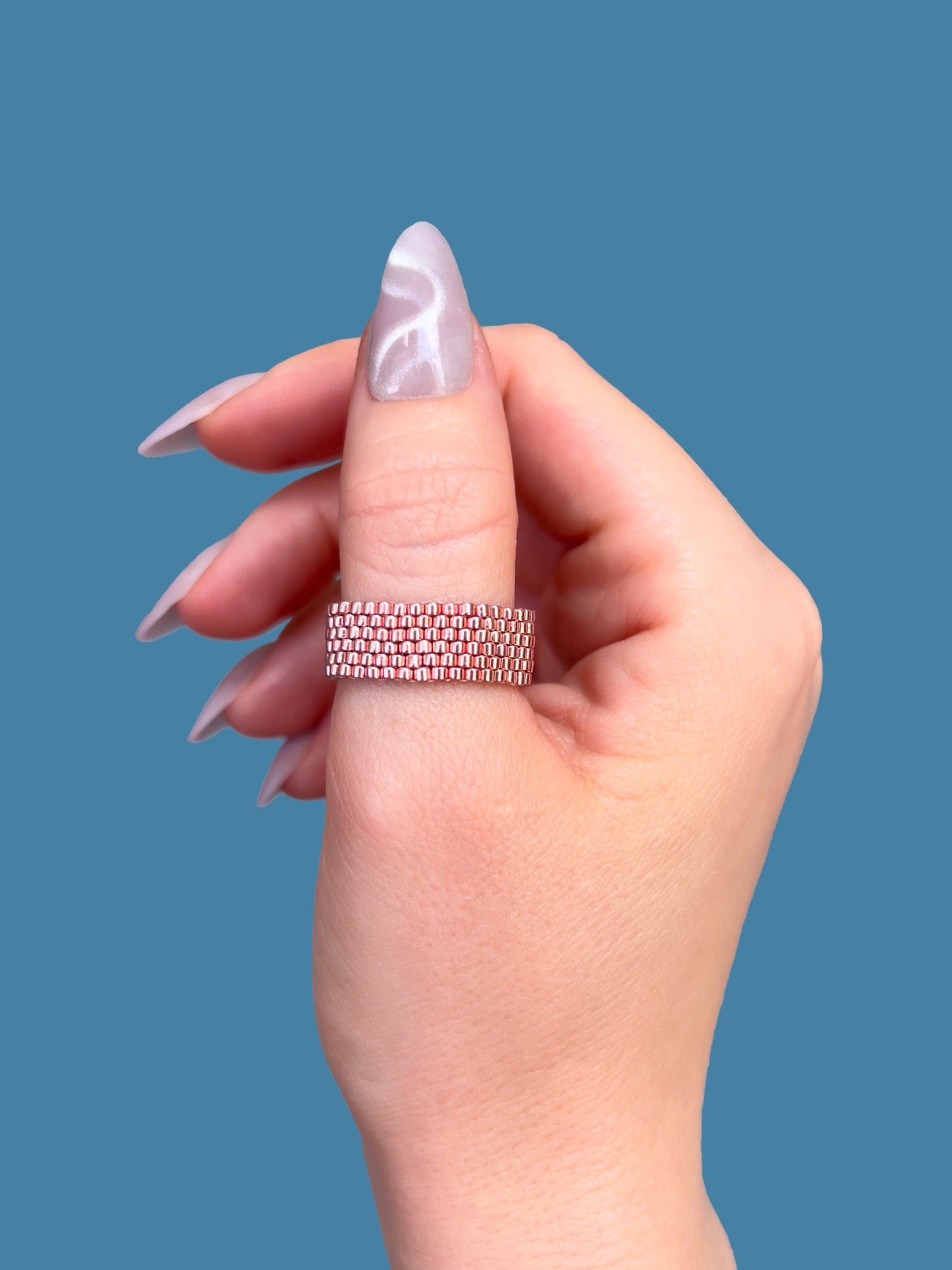 "Rosé" Rose Gold Seed Bead Ring