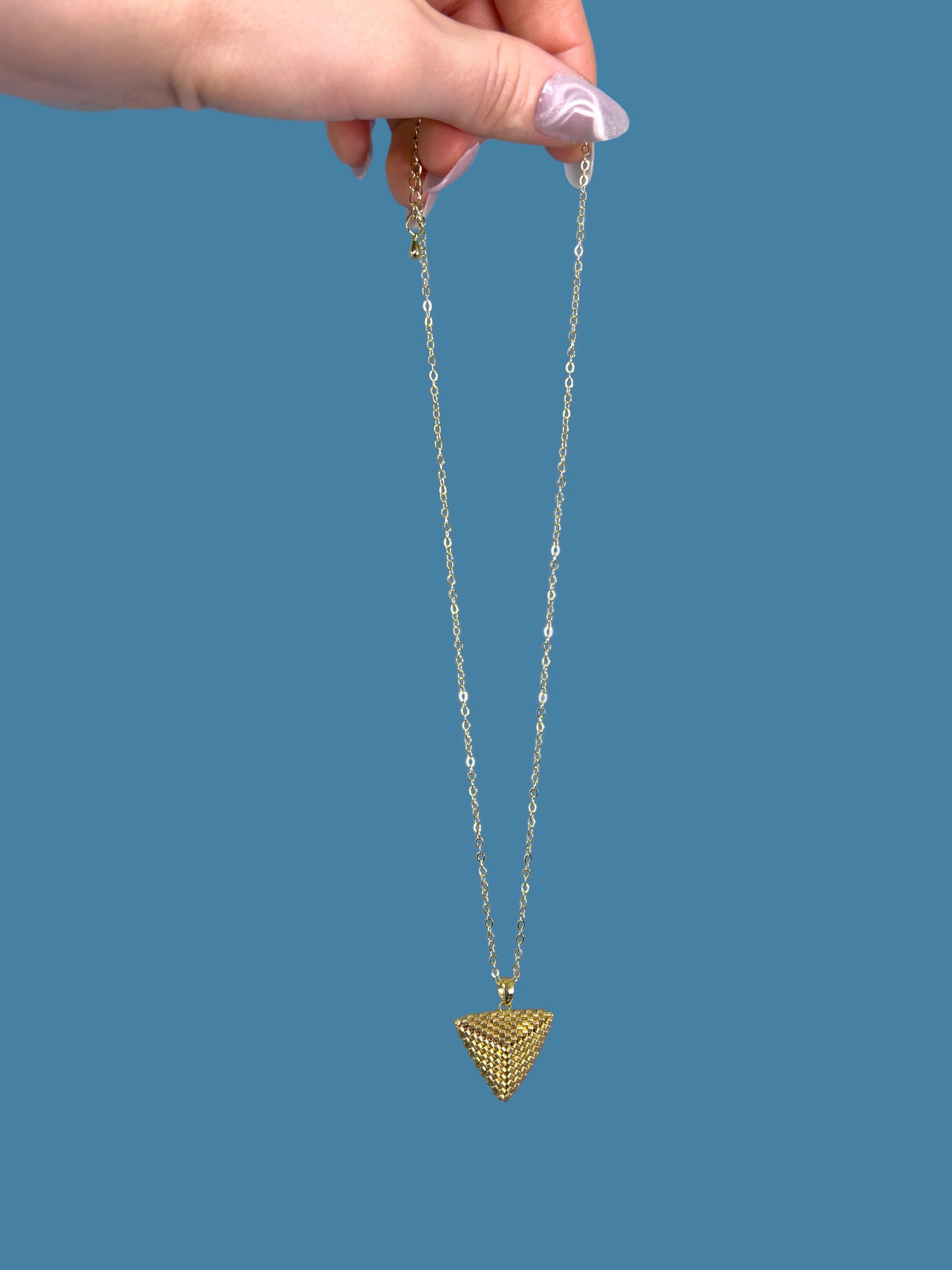 "Astra Gold" Gold Triangle Pendant Necklace