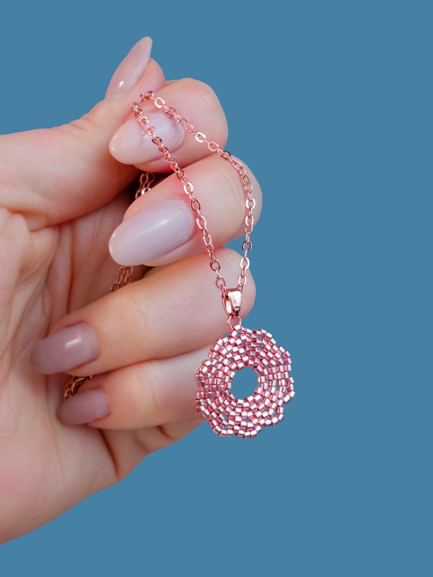 "Fleur Rose Gold" Flower Pendant Necklace