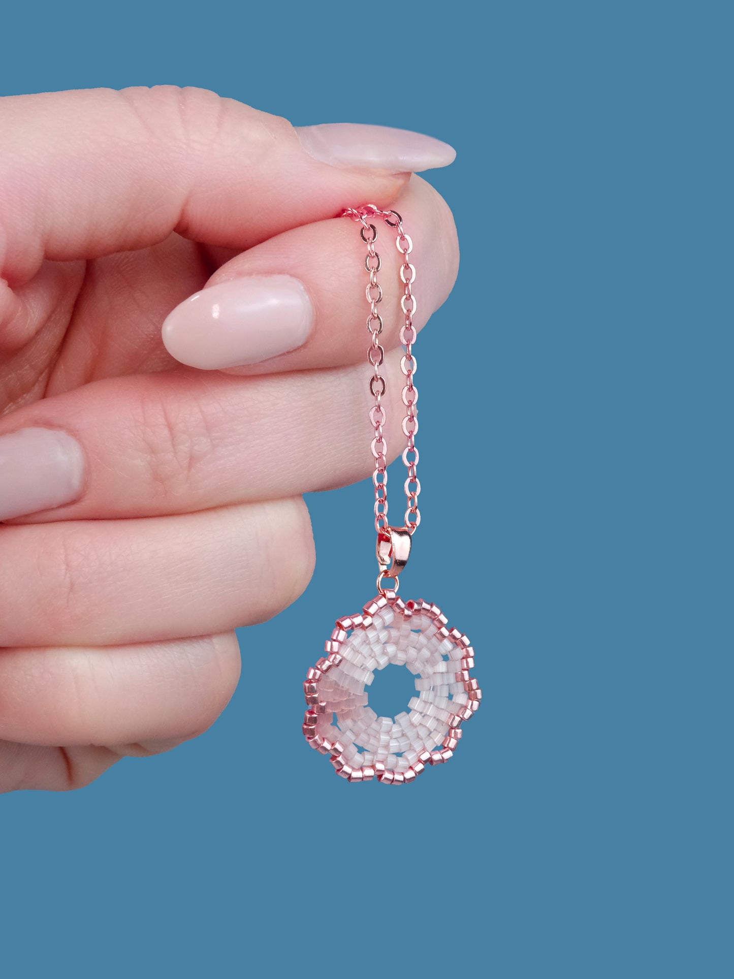 "Fleur Pink" Flower Pendant Necklace