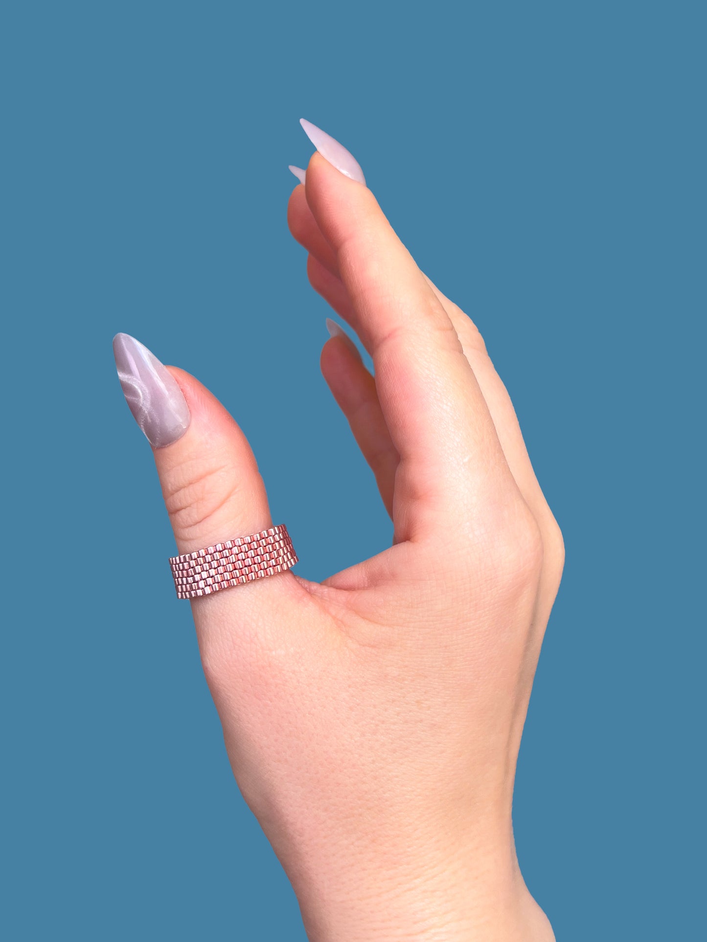"Rosé" Rose Gold Seed Bead Ring