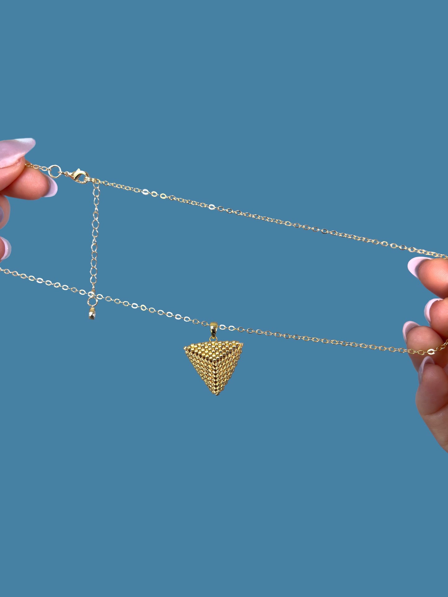 "Astra Gold" Gold Triangle Pendant Necklace