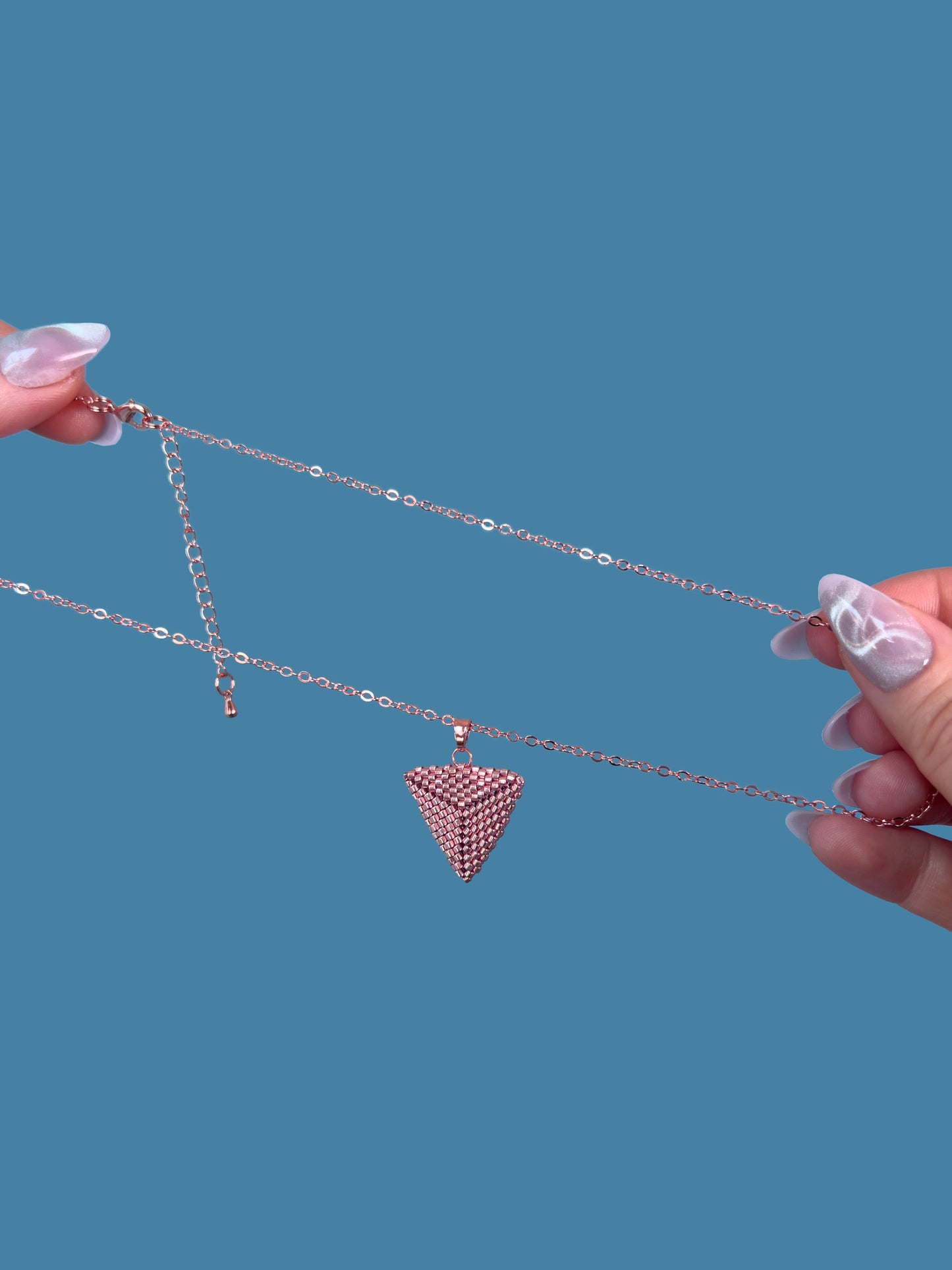 "Astra Rose Gold" Rose Gold Triangle Pendant Necklace