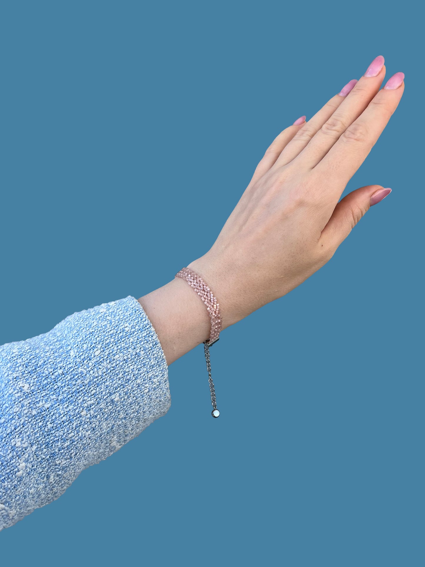 "Blossom Lace" Pink Satin Lace Bracelet
