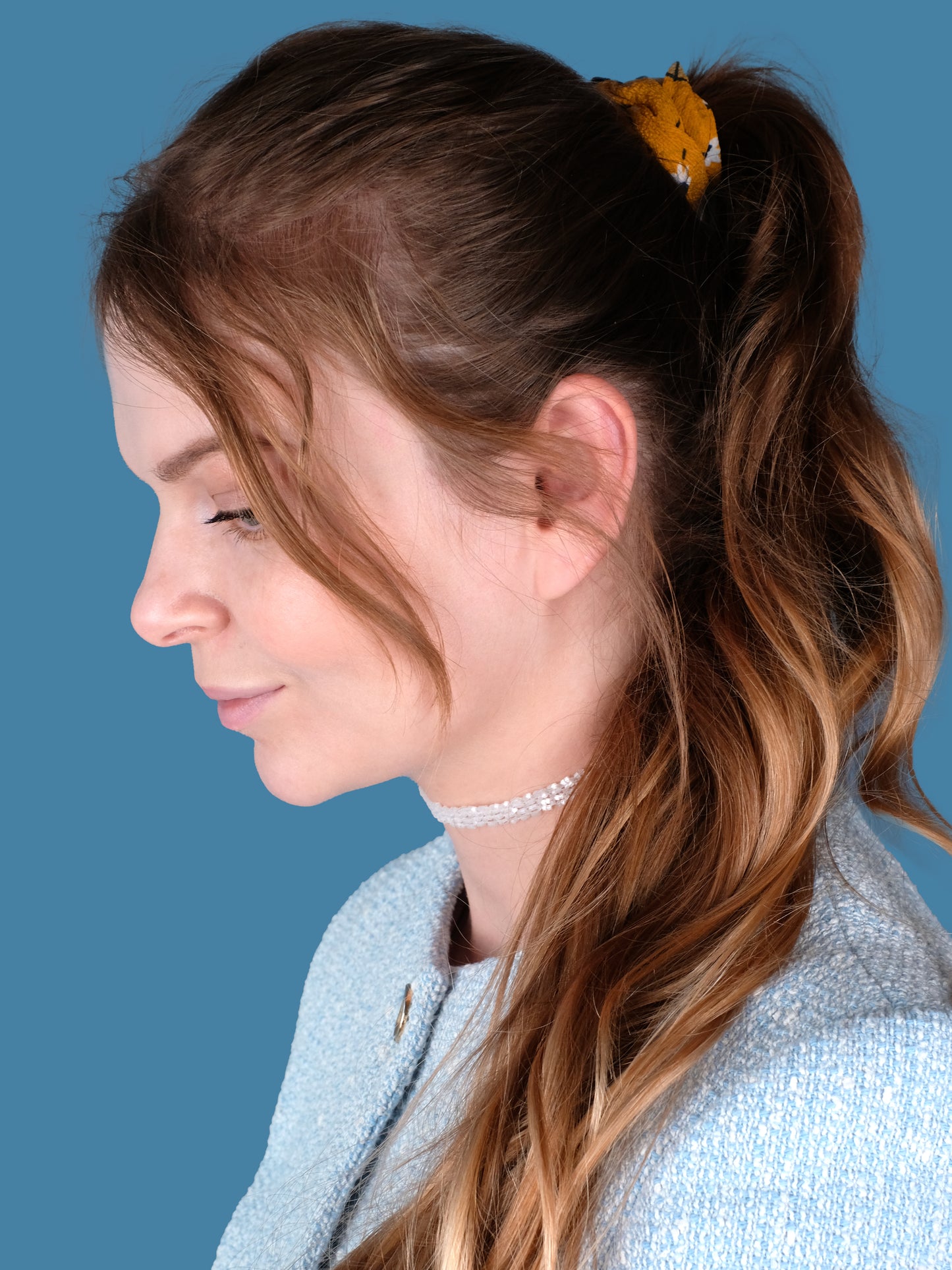 "Crystal Lace" Snowflake White Satin Lace Choker Necklace