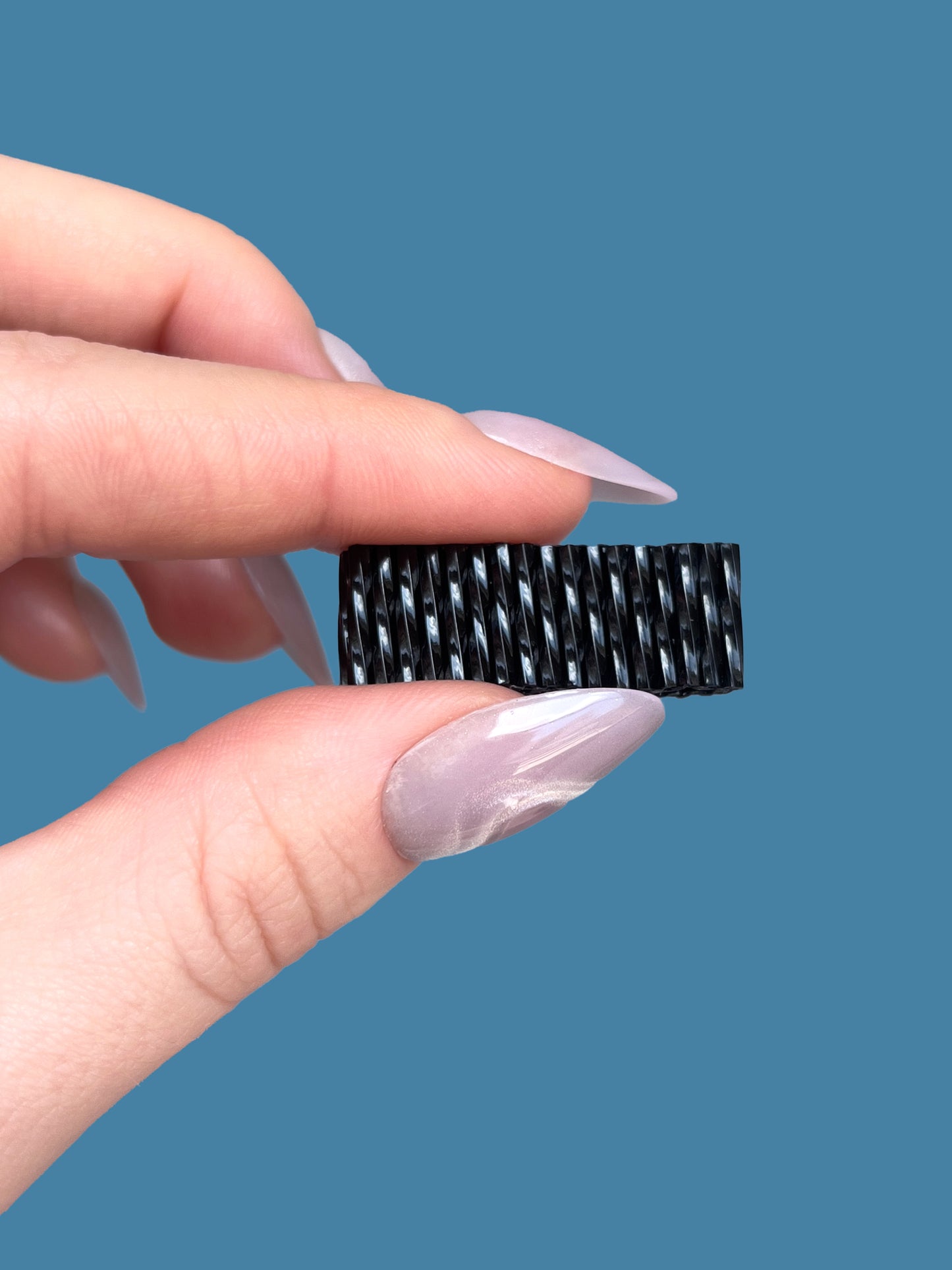 "Abyss" Black Bugle Seed Bead Ring