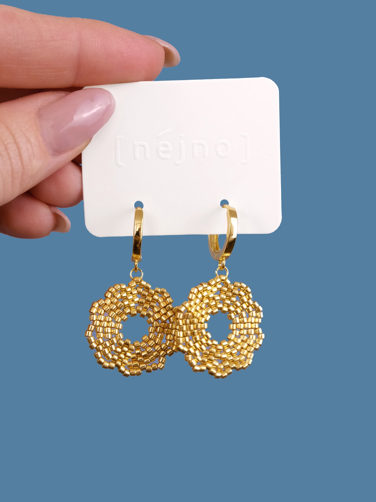 "Fleur Gold" Dangle Flower Gold Plated Earrings