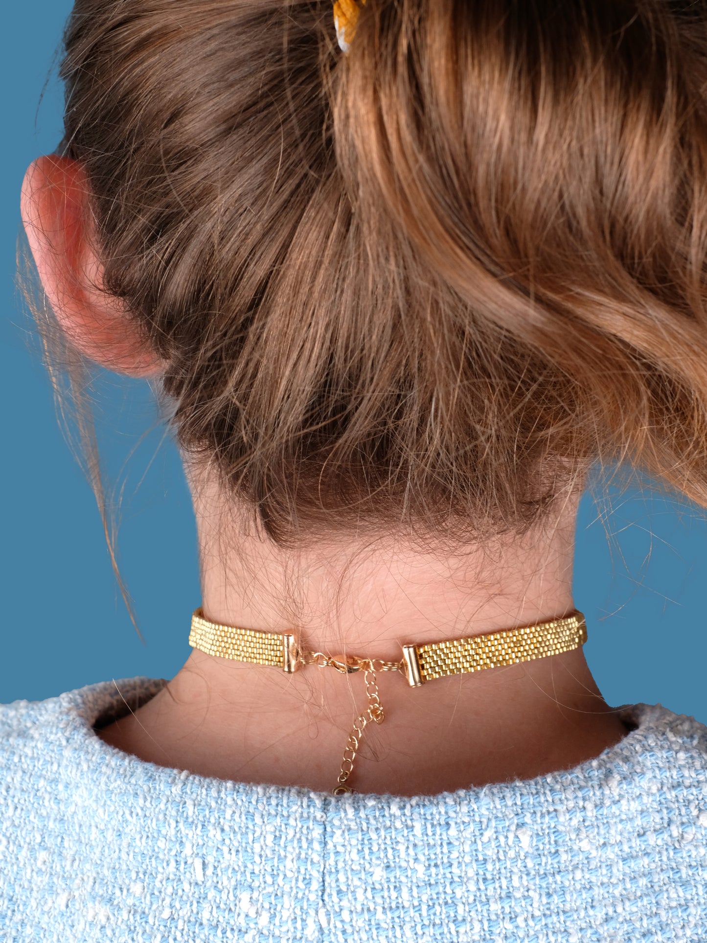 "Lustre" Wide Gold Plated Choker Necklace