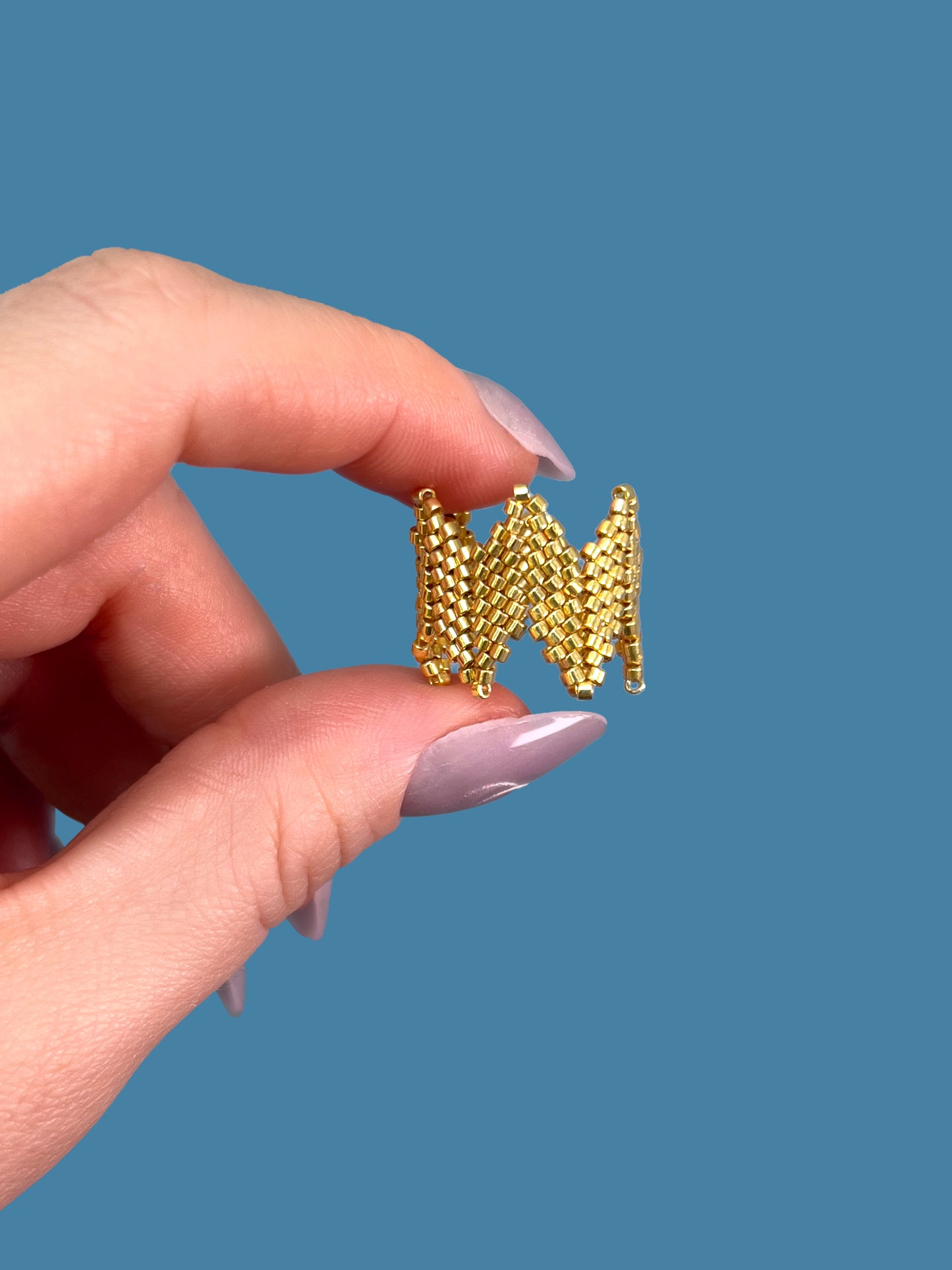 "Regina" Crown Gold Seed Bead Ring