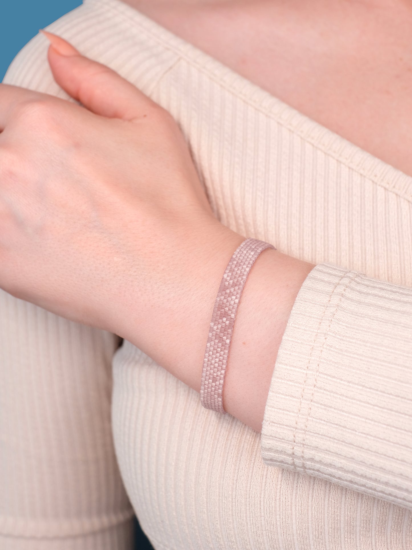"Primrose Wide" Blush Pink Satin Bracelet