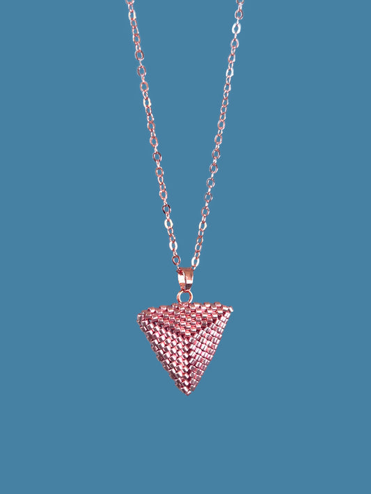 "Astra Rose Gold" Rose Gold Triangle Pendant Necklace