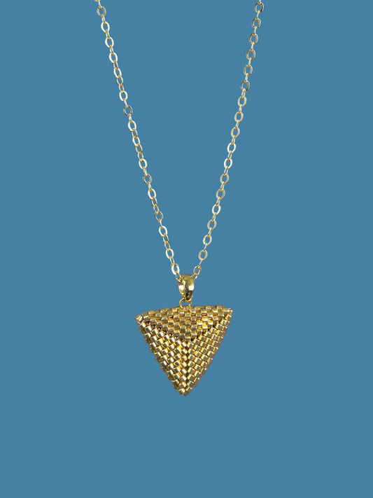 "Astra Gold" Gold Triangle Pendant Necklace