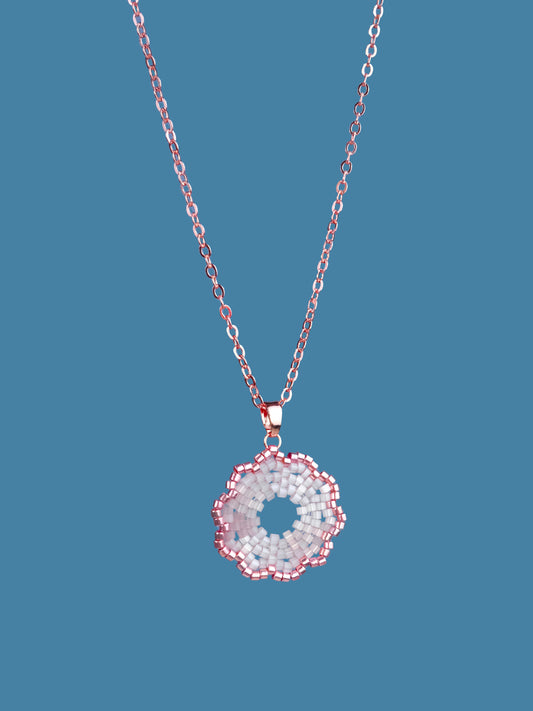 "Fleur Pink" Flower Pendant Necklace