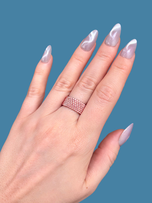 "Rosé" Rose Gold Seed Bead Ring