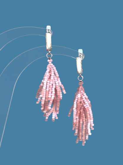 "Alba Blush" Pink Satin Earrings