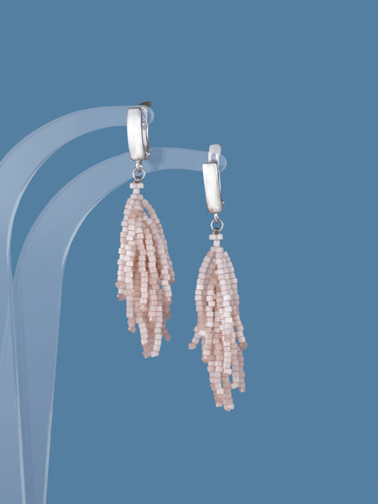 "Alba Blush" Pink Satin Earrings